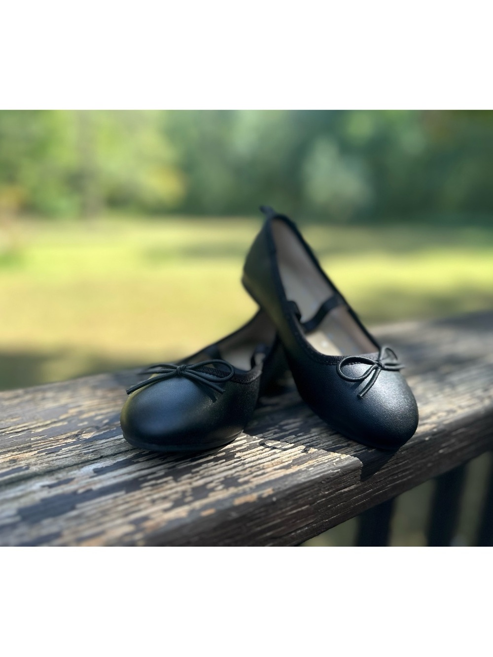 Cat & Jack Toddler Girls Black Ballet Flats with Bow Size 10